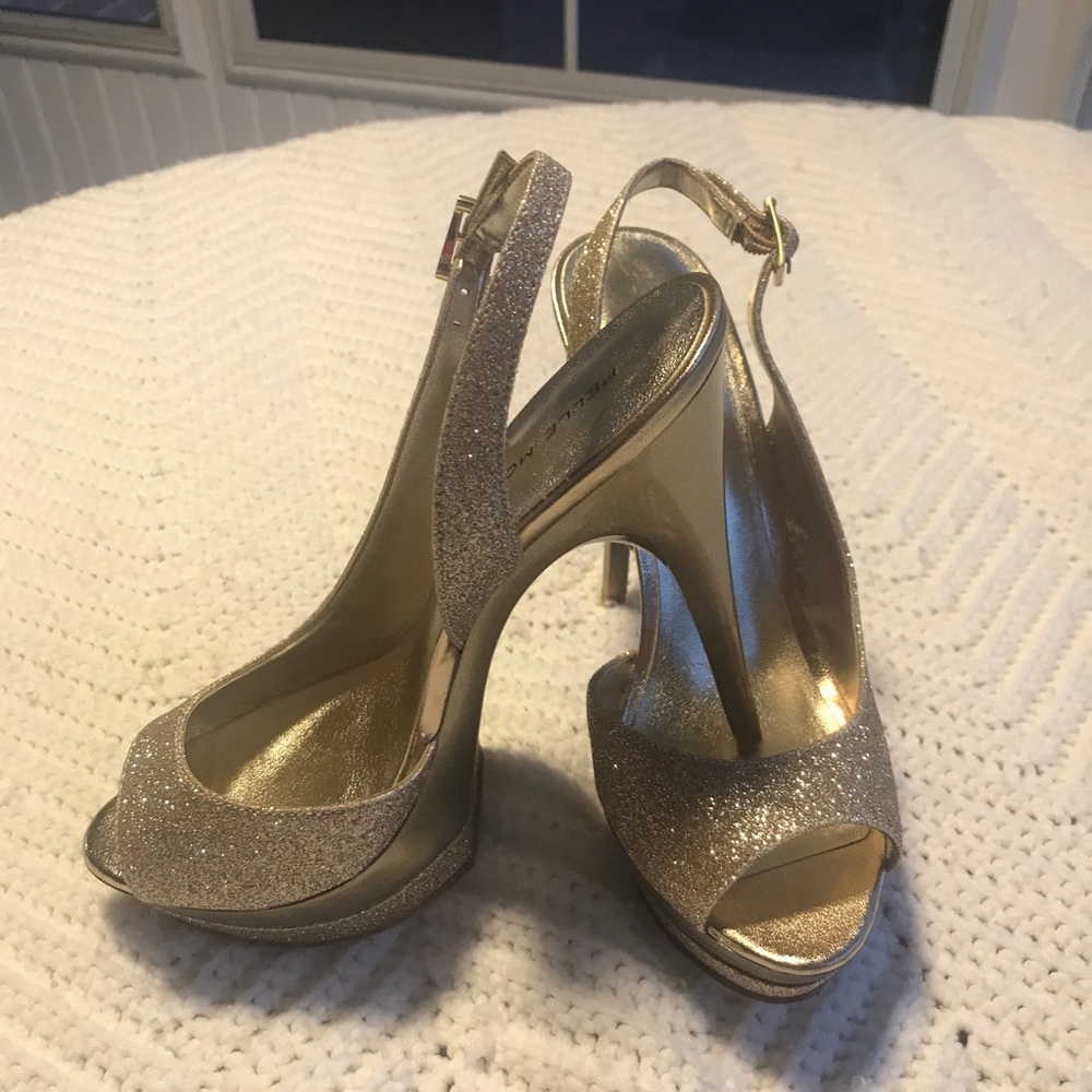 Spikey Gold Glitter Heels